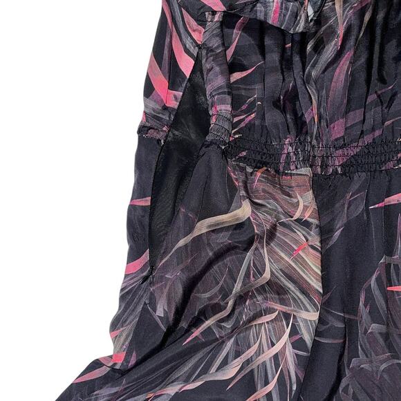 All Saints Demi Black and Floral Mini Dress Size 8 - Picture 14 of 16